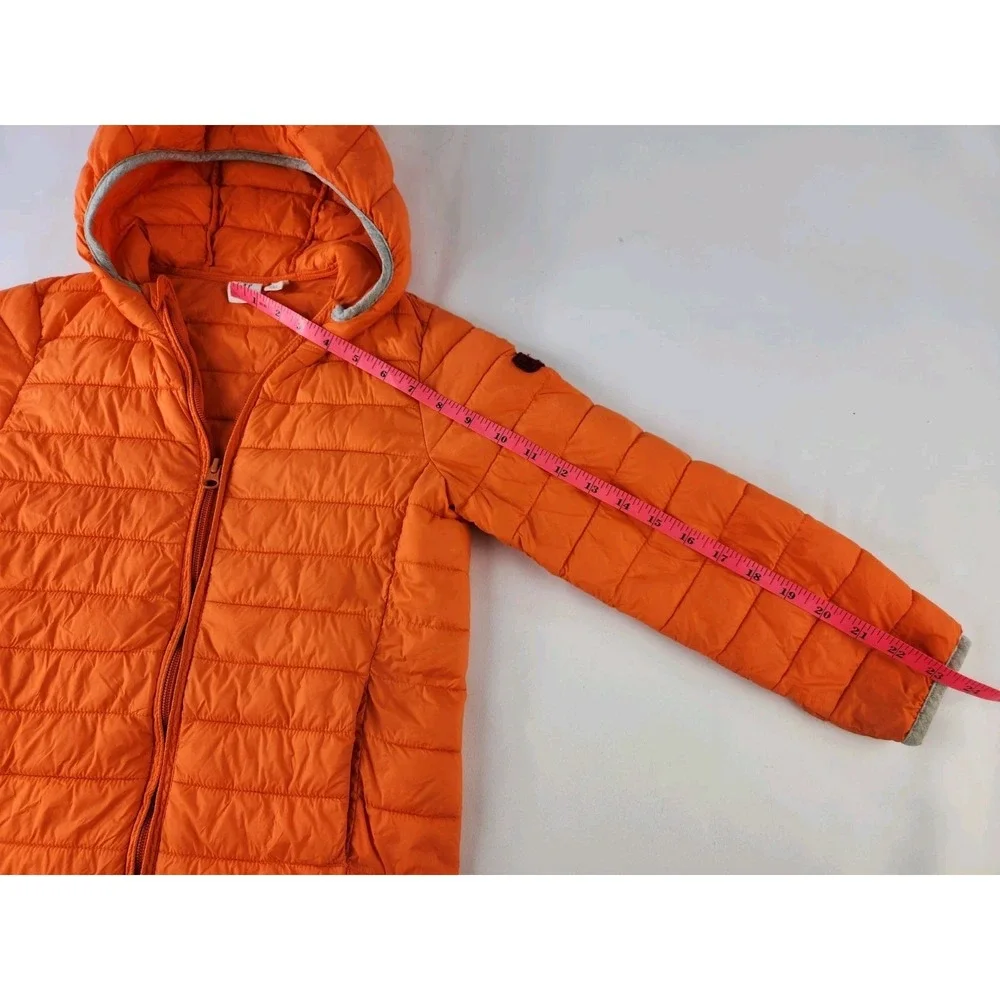 Orange Gap Kids lightweight hooded puffer jacket Full Zip Coat Safety Sz SMALL